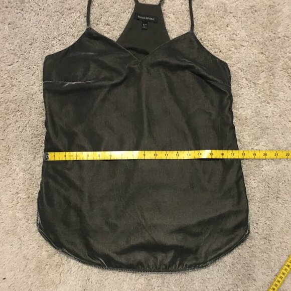 Velvety Banana Republic Dark Olive String Strap V-Neck Cami - Picture 14 of 16